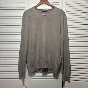 Banana Republic Luxury Blend Mens Pullover Sweater Silk Cashmere Cotton Gray L